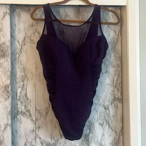Lands end tall women’s size 12 purple bathing suit